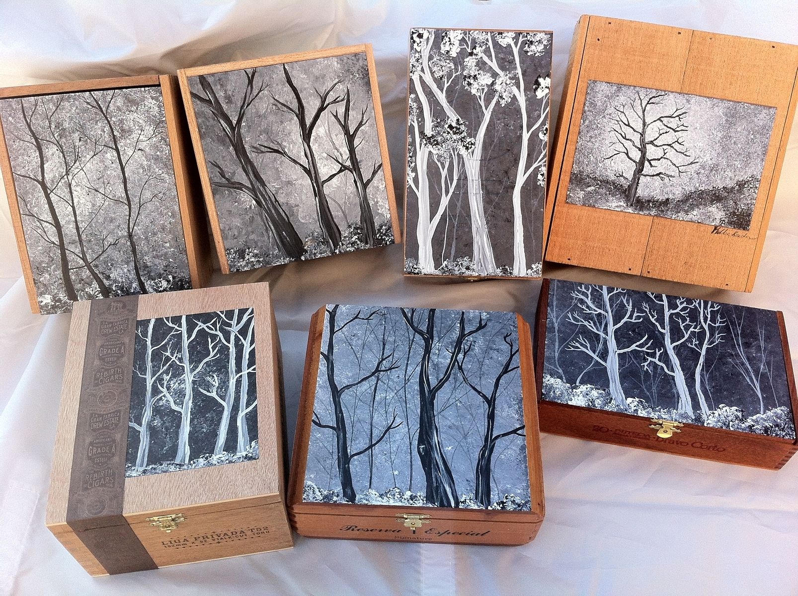 Custom Painted Keepsake, Memento, Storage Boxes by Kellie Art