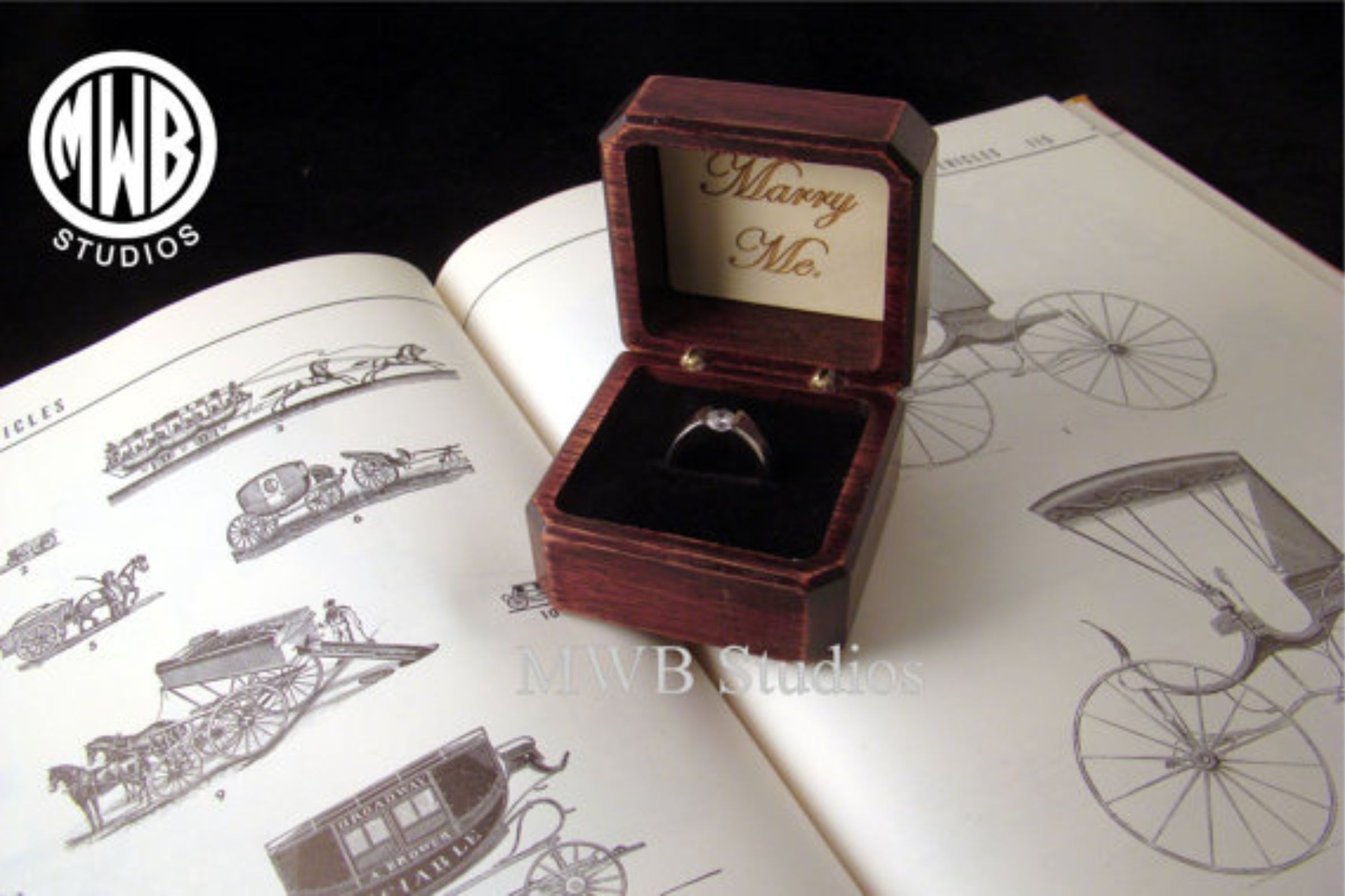 Buy Hand Crafted Antique Style Engagement Ring Box With Free Engraving And Shipping. Rb43, made