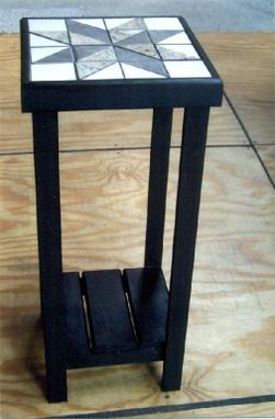 Custom Made Tiled Accent Table - Black