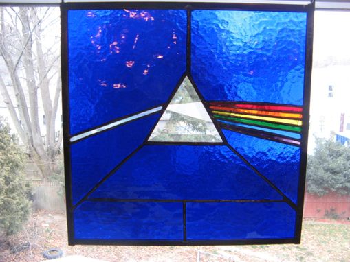 Custom Made Bright Classic Blue Stained Glass Dark Side Of The Moon Pink Floyd
