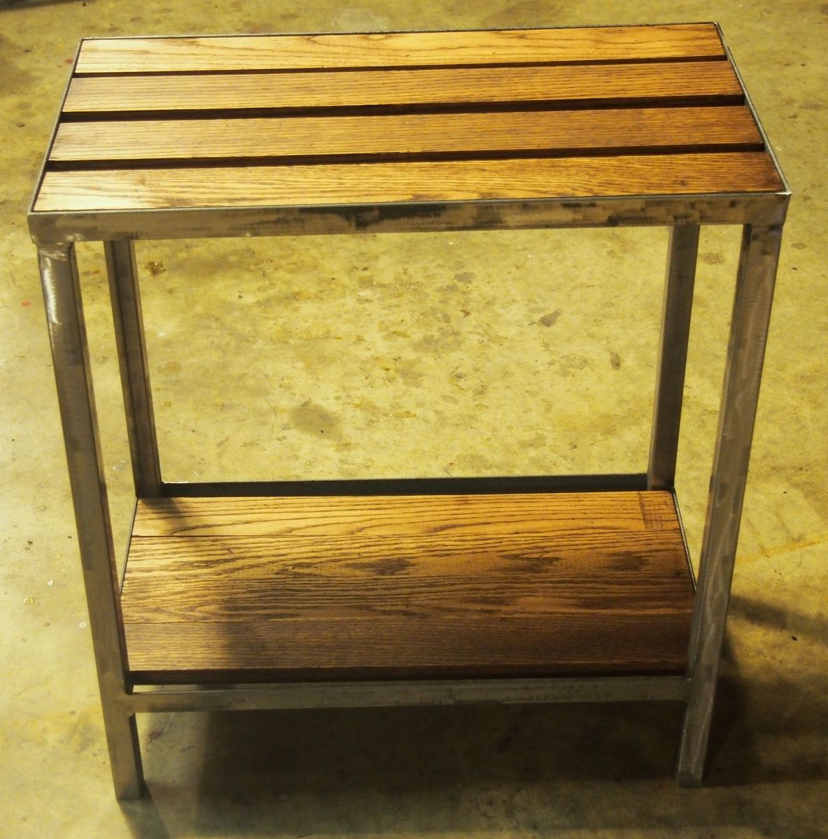 Hand Made Industrial Side Table - Oak Pallet Top by Oak & Iron ...