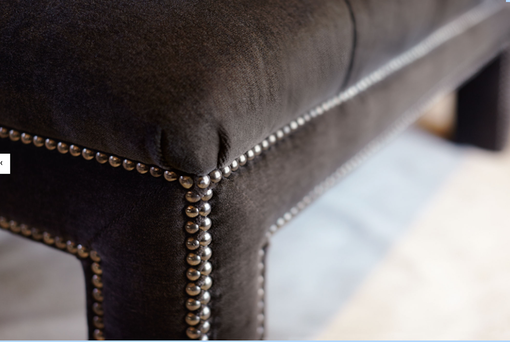 Custom Made Lionel, Leather Tufted Ottoman