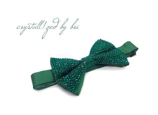 Custom Made Any Color Fully Crystallized Bow Tie Bling Genuine European Crystals Bedazzled