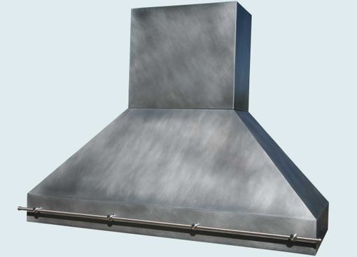 Hand Crafted Zinc Range Hood With Stainless Pot Rail by Handcrafted ...