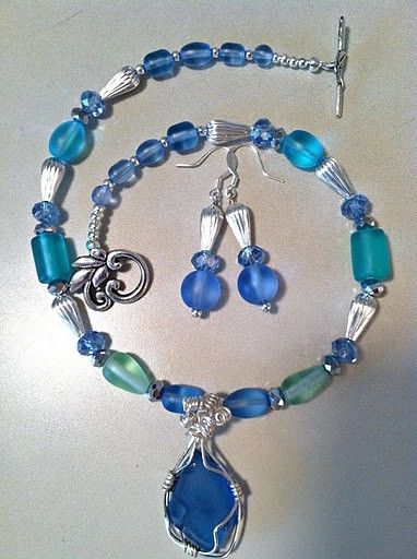 Hand Crafted Wire Wrapped Sea Glass Necklace by Dossey Designs Daring ...