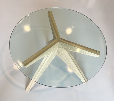 Custom Made Tripod Table Base W/ Glass Top