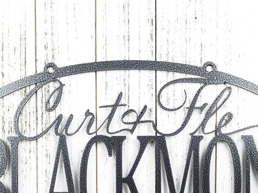 Custom Made Family Name Oval Metal Sign With First Names