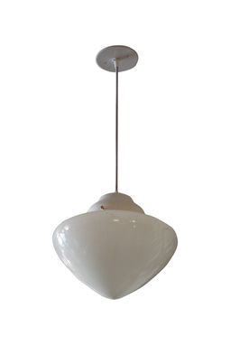 Custom Made Small Stylish Vintage Milk Glass Pendant Light