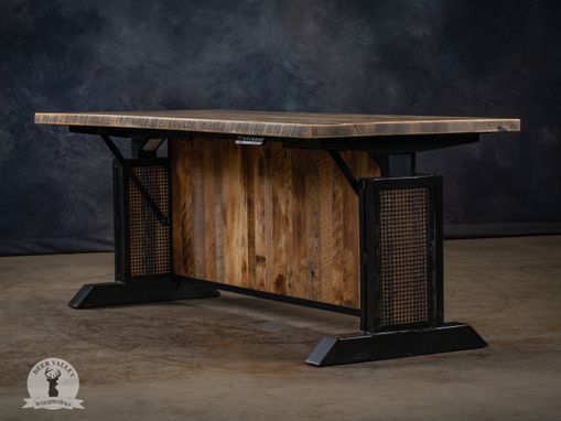 Custom Made Reclaimed Barnwood Standing Desk, Reclaimed Wood Desk, Standing Desk, Sit Stand Desk