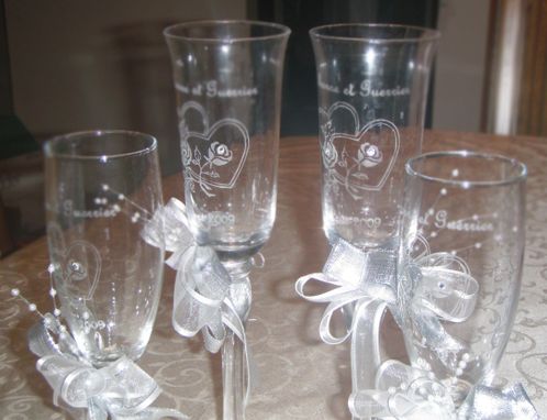 Custom Made Hand-Carved Wedding Glassware
