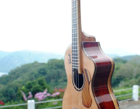 Custom Made Pinol Guitars And Ukuleles Solid Cocobolo Rosewood Body/Mahogany Top ( Free Shipping)