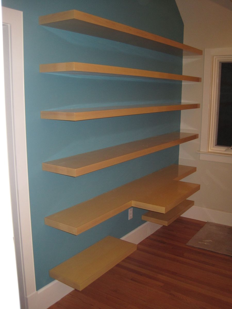 Custom Wall Shelving And Desk Top by Summerwood Woodworks ... on What To Put On Decorative Wall Sconces Shelves id=71685