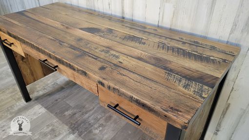Custom Made Reclaimed Barnwood Desk, Reclaimed Wood Executive Desk