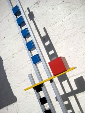 Custom Made Mondrian-Inspired Metal Sculpture "Level 3"