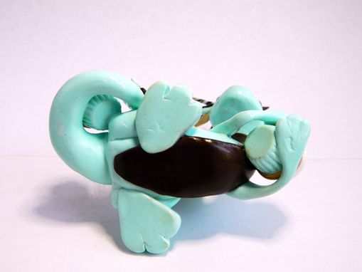 Custom Made Polymer Clay Mint Chocolate Dragon Sculpture