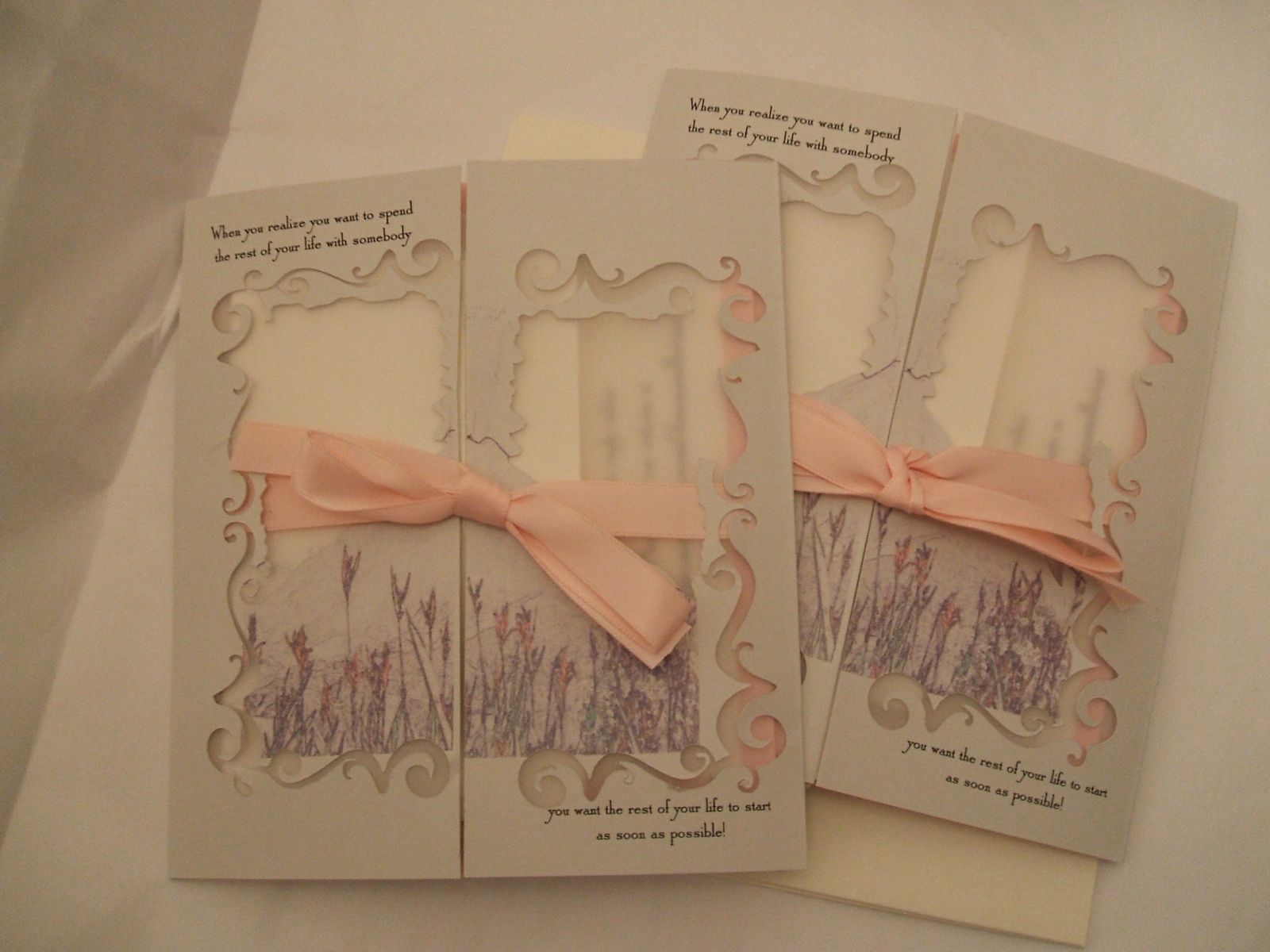 Hand Crafted Destination Wedding Invitations Die Cut Gatefold