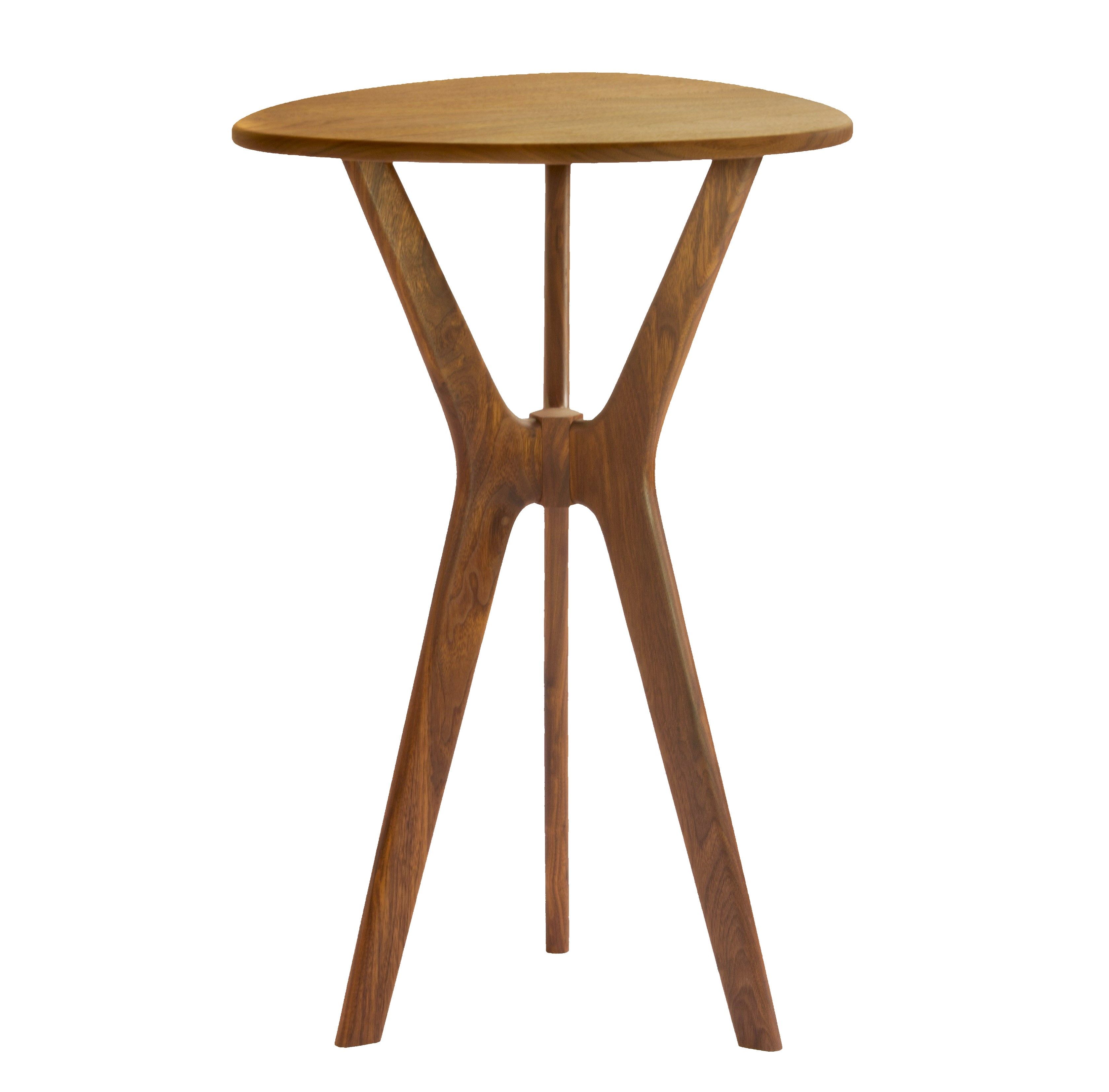 Custom Morello Guitar Pick Side Table In Walnut by Daniel Anderson