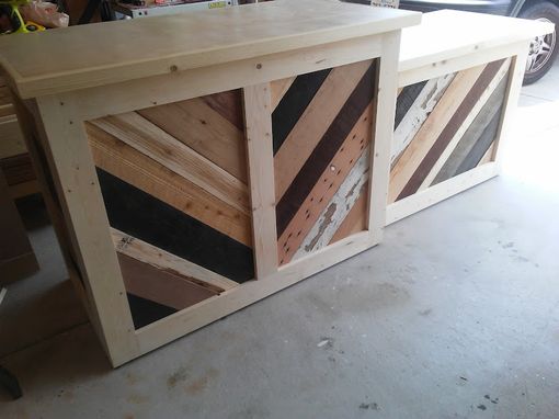 Custom Made Custom Cash Wrap Counters With Reclaimed & Repurposed Wood