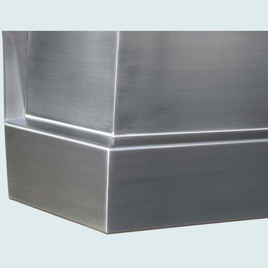 Custom Made Stainless Range Hood With Angled Stack Top