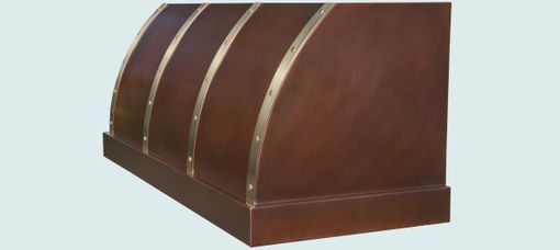 Custom Made Copper Range Hood With Brass Straps & Rivets