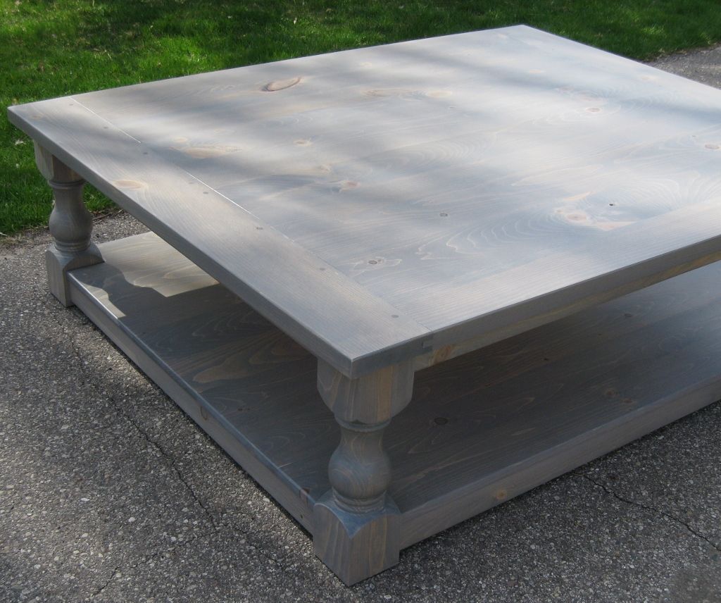 Hand Crafted Large Pine Rustic Look Coffee Table by Glessboards