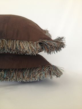 Custom Made Chocolate Brown Jacquard Pillow Cover