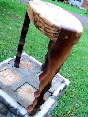Custom Made Handmade Red Oak And Walnut Hardwood Stool