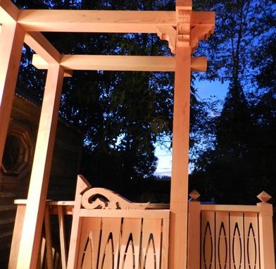 Custom Made Garden Arbor With Floating Ovals