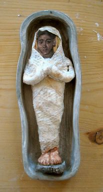 Custom Made Dollhouse (1/12) Scale Mummies In Basic Sarcophagus