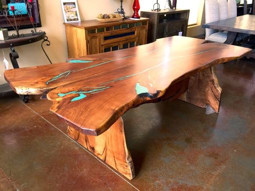 Buy a Custom Made Slab Live Edge Mesquite Rustic Dining ...