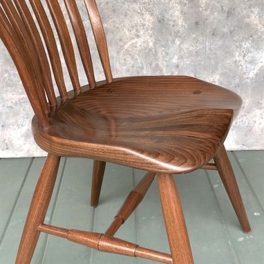 Custom Made Black Walnut Side Chair - Solid Wood - Mortis And Tenon Joints