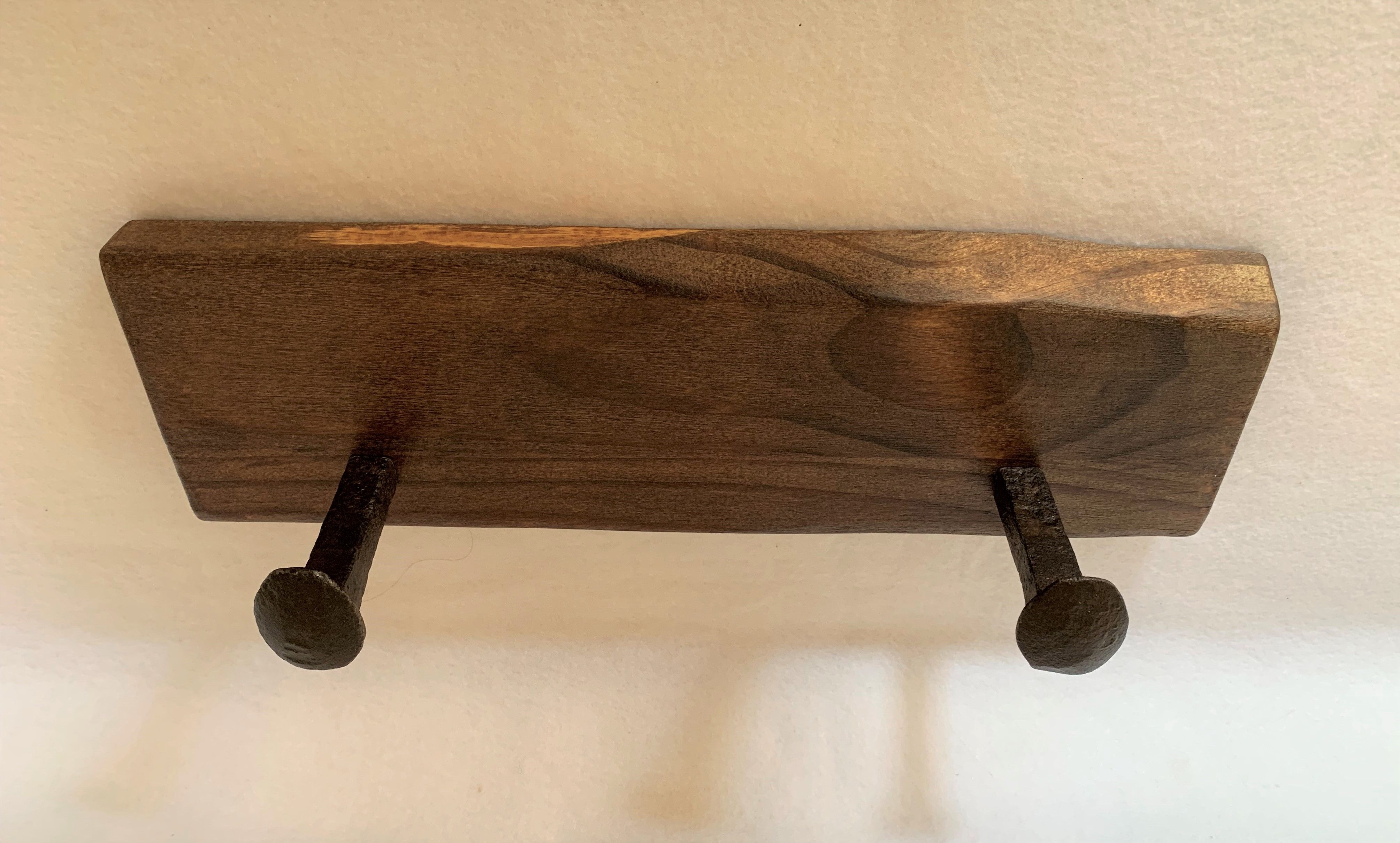 Hand Made Rustic Coat Rack, Railroad Spike Hat Holder, Handcrafted Wall