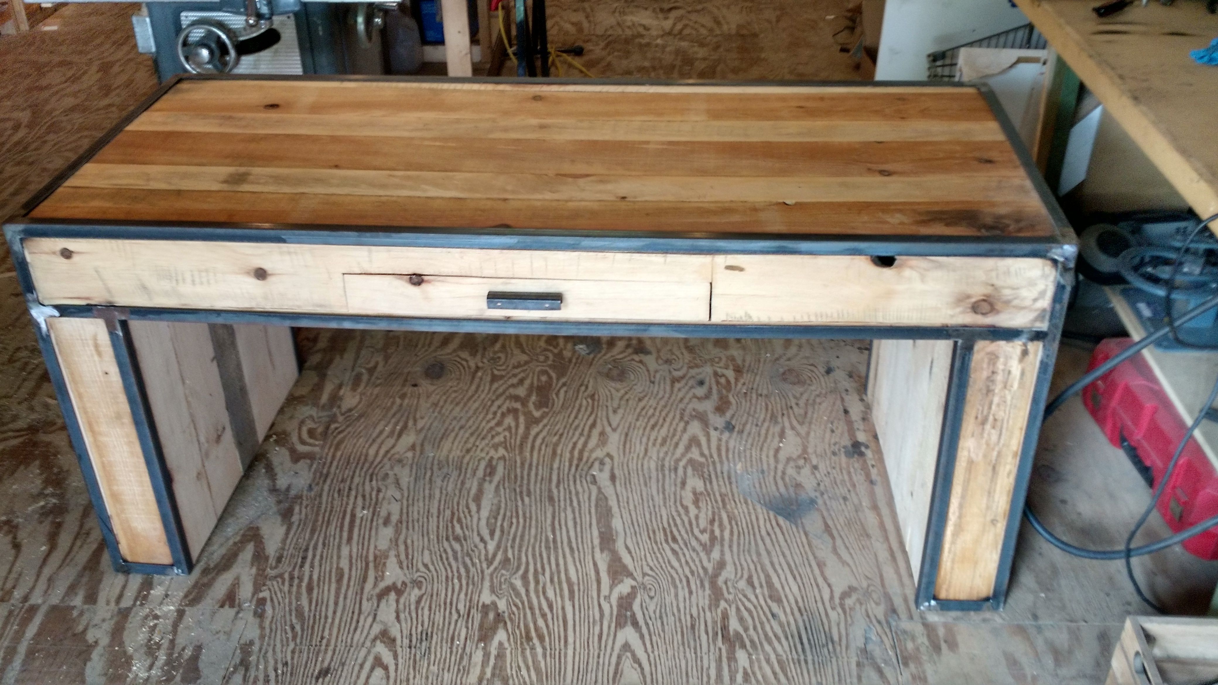 Handmade The Nashville Reclaimed Wood And Steel Desk By Wmww Custom Made The Nashville Reclaimed Wood And Steel Desk