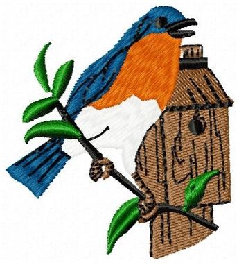 Custom Made Blue Bird Embroidery Design