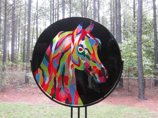 Custom Made Fused Glass Patchwork Arabian Horse - Available For Sale