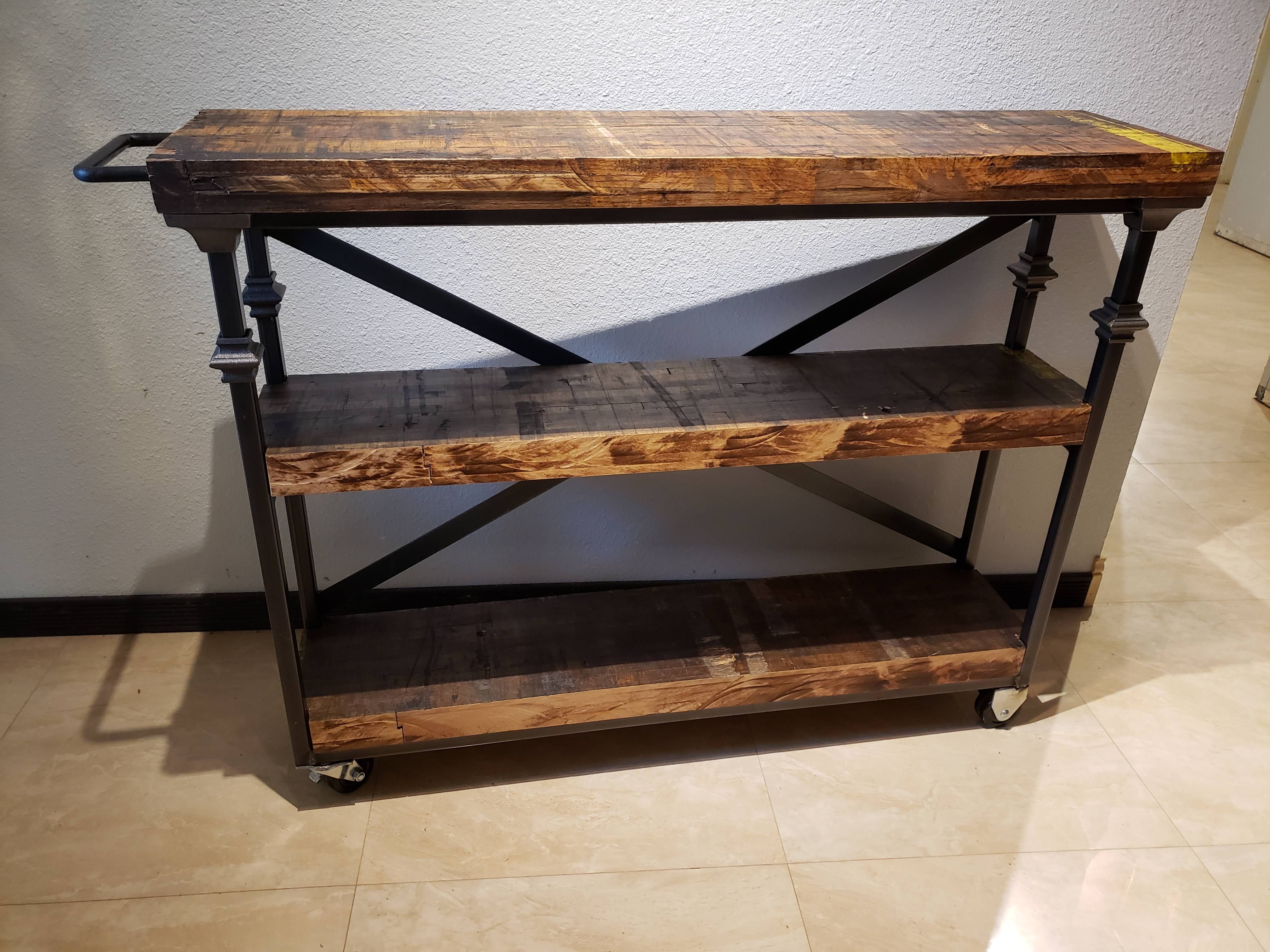 Custom Industrial Vintage Serving Cart by Dirty Metal Secrets