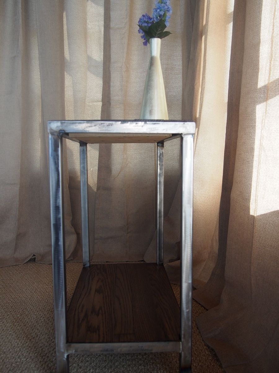 Custom Industrial Side Table Exposed Welded Steel by Oak & Iron