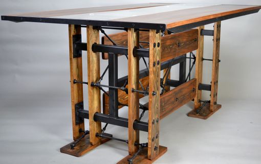 Custom Made Custom Industrial Reclaimed Contemporary Eclectic Dining Table