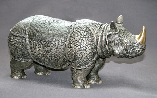 Custom Made Bronze Rhinoceros "Indian Rhinoceros" Asian Rhino Figurine Statue Sculpture Limited Edition Signed