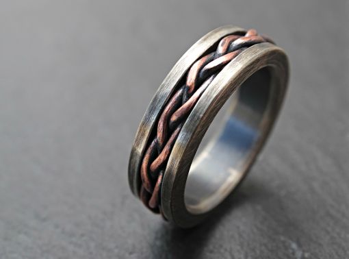 Buy a Hand Crafted Viking Wedding  Band  Braided  Ring  Two 