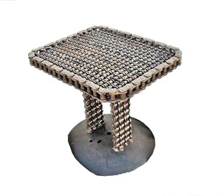 Custom Made Chain Art End Table - Chain Art Furniture