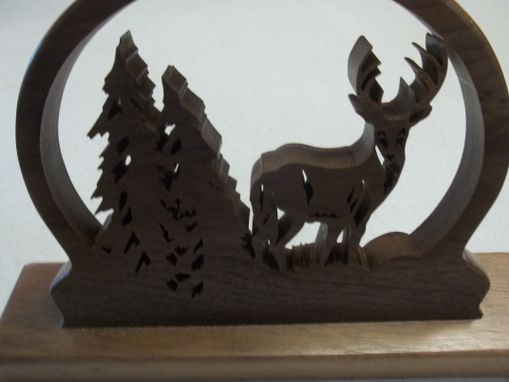 Custom Made Buck In The Pines, Horse With Man Kneeling At Cross