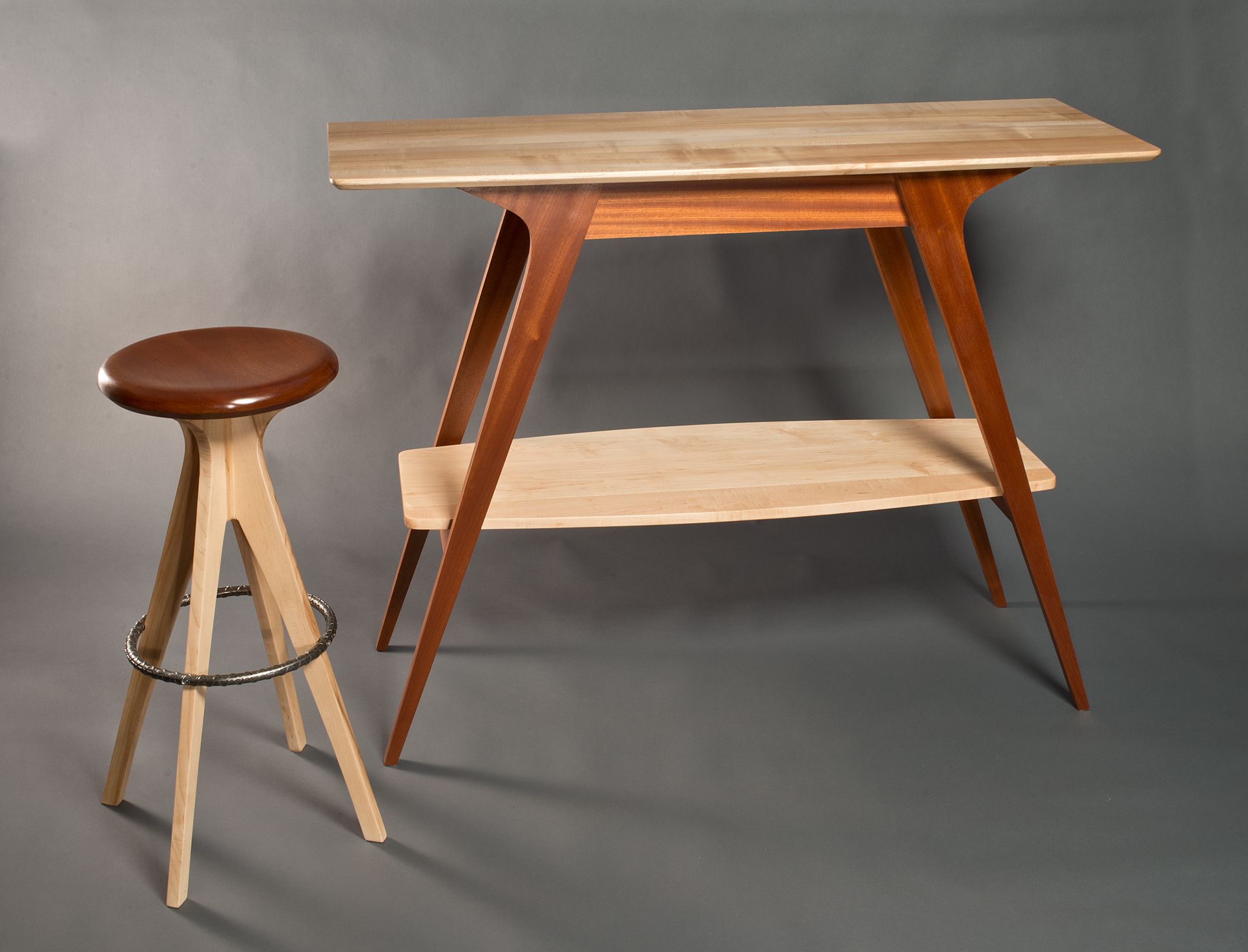 Buy Handmade Mid Century Bar Stool, made to order from David Kellum