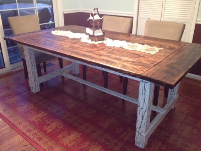 Hand Made Reclaimed Wood Trestle Style Farmhouse Table by ... - Custom Made Reclaimed Wood Trestle Style Farmhouse Table