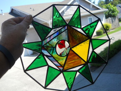 Custom Made Eye Of The Tiger Stained Glass Hanging