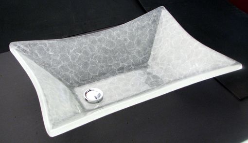 Custom Made Master Bathroom Glass Sinks With Offset Drain