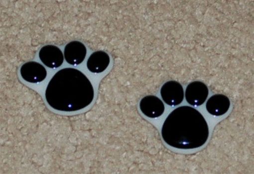Custom Made Custom Fused Glass Memorial Paw Print Pendant With Ashes