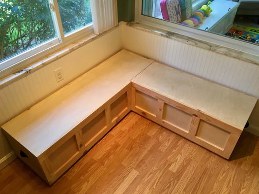 Handmade Corner Banquet Bench W Top Opening Storage Painted By