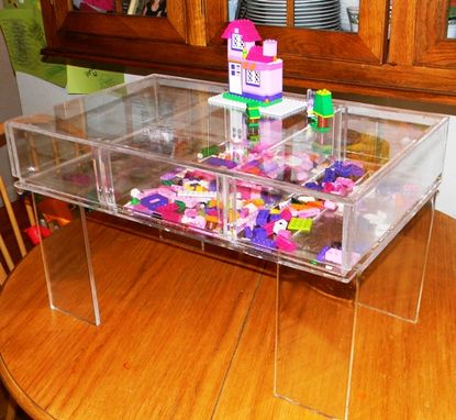 Custom sizing Children's Lego Puzzle Activity Craft Lucite Acrylic Tray Table 