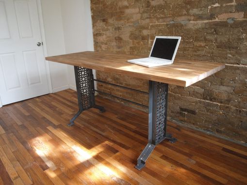 Custom Made Industrial Desk Table Metal Iron Base